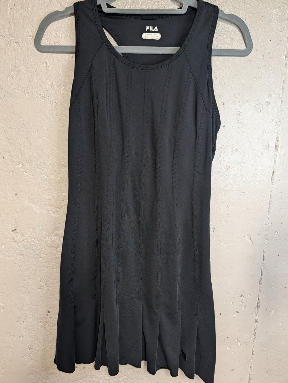 FILA Black Pintuck Pleated Tennis Golf Dress Racerback